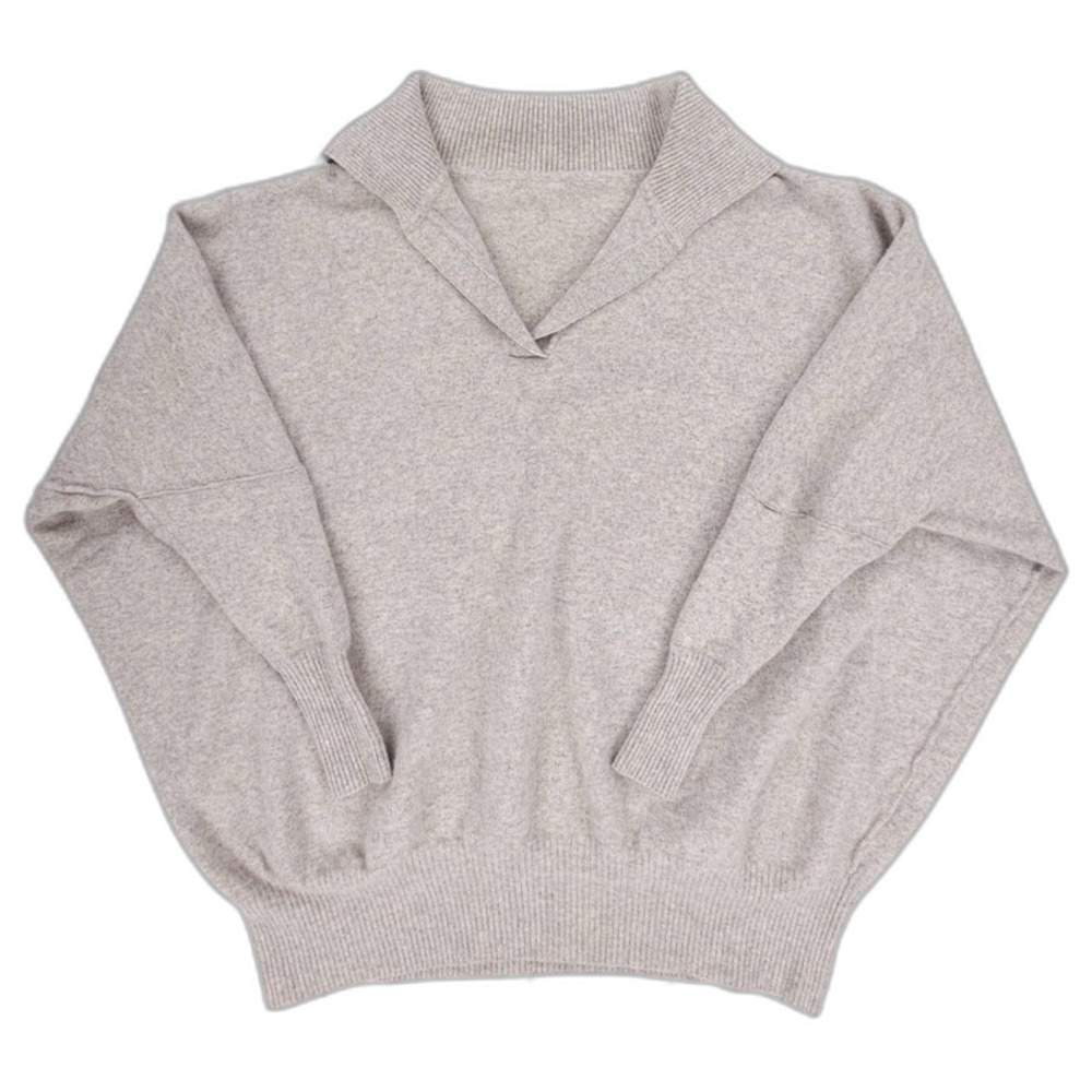 DONNA KARAN Wool Cashmere Dolman Polo Sweater Old Money Quiet Luxury Minimal